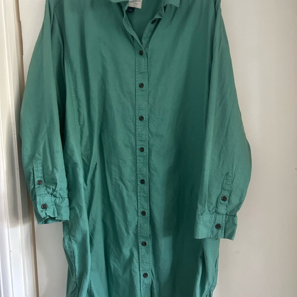 Universal Thread Sea Green Button-Up Shirt Dress